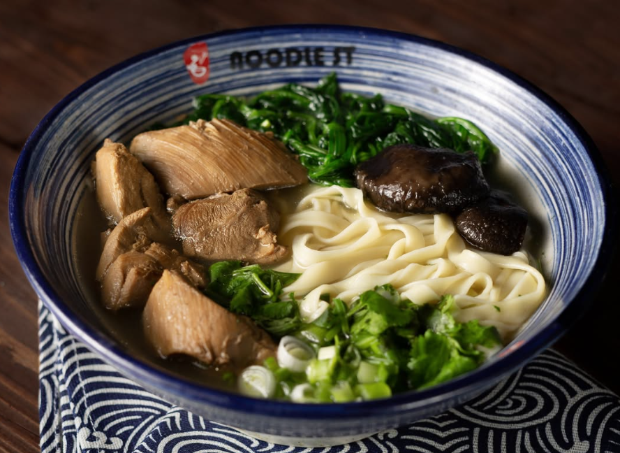 chicken noodle soup at noodle street in irvine