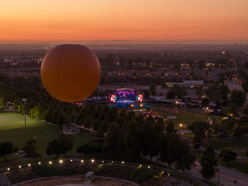 great park balloon and great park live at sunset