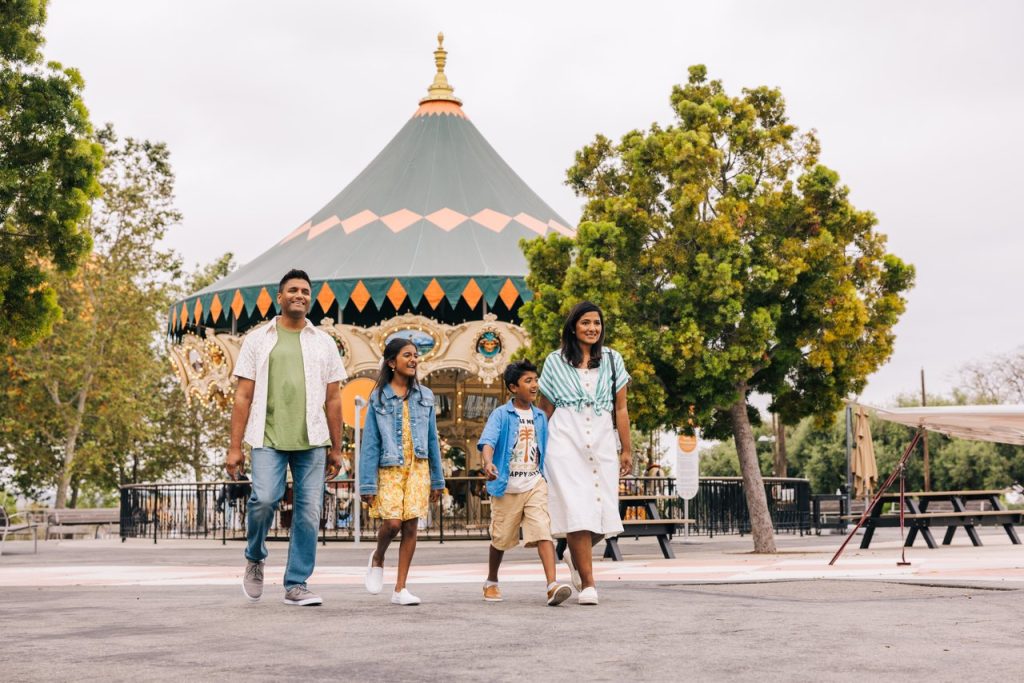 family at great park carousel