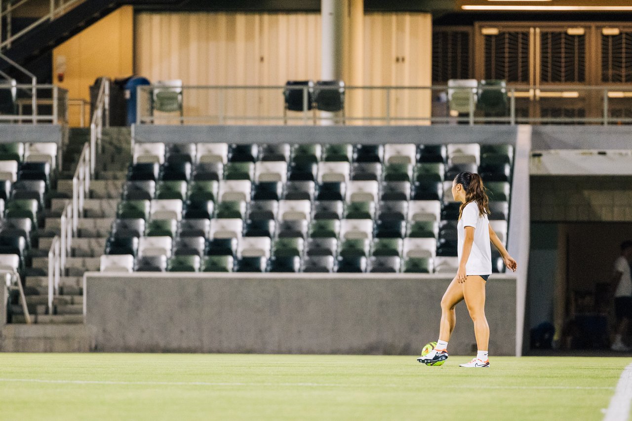 soccer player at great park championship soccer stadium