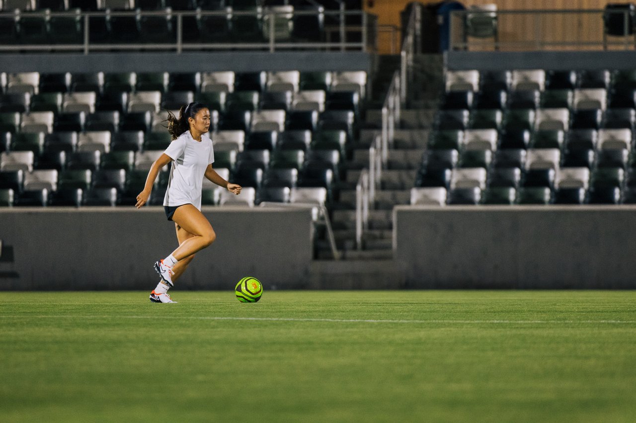 soccer player at great park championship soccer stadium