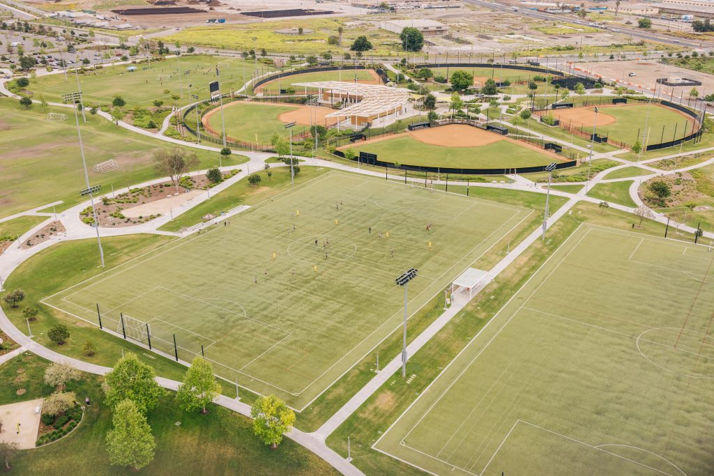 baseball field and soccer fields at great park irvine