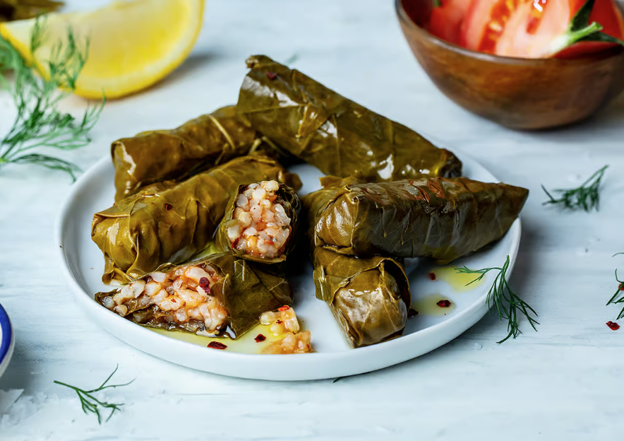 a plate of dolmades at the great greek mediterranean grill